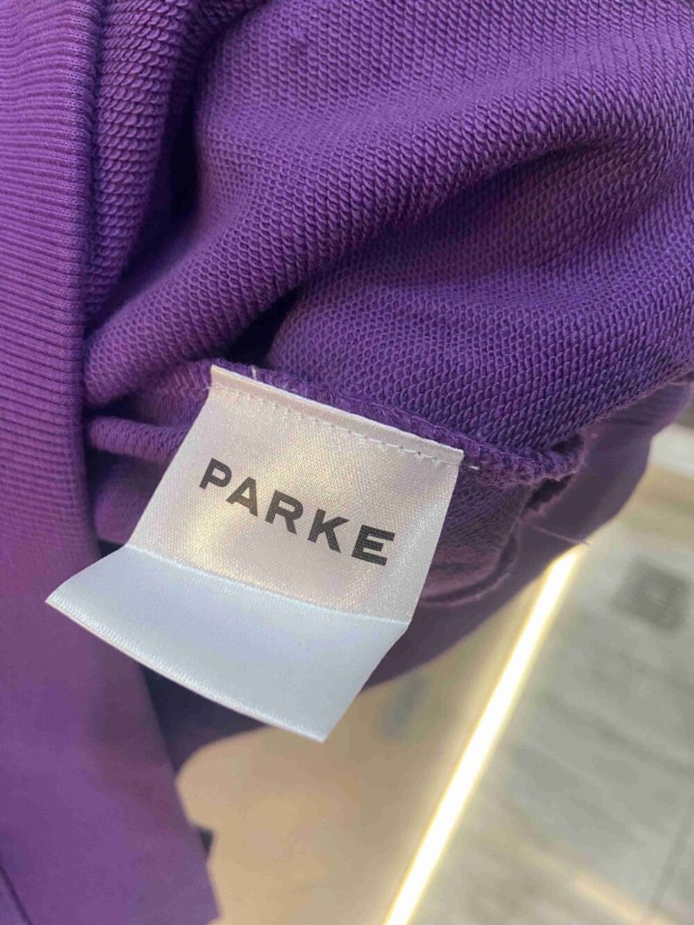 PARKE Oversized Purple High Neck Varsity Pullover - Picture 5 of 6